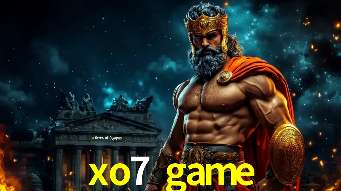 O poderoso Zeus do jogo de slot Gates of Olympus em frente ao seu templo, pronto para lançar multiplicadores divinos e prêmios épicos no cassino online xo7 game.