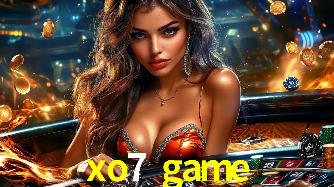 Mulher glamourosa em uma mesa de roleta com um fundo de chamas e moedas voadoras, pronta para fazer sua aposta e ganhar grandes prêmios no cassino ao vivo xo7 game.